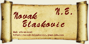 Novak Blašković vizit kartica